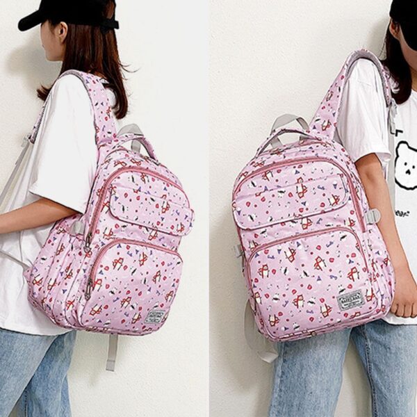 Waterproof Large Capacity Print Nylon Casual Backpack - Image 10