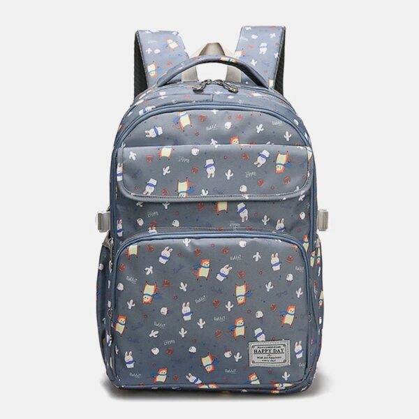 Waterproof Large Capacity Print Nylon Casual Backpack - Image 11