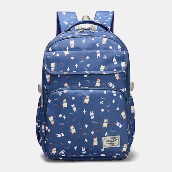 Waterproof Large Capacity Print Nylon Casual Backpack - Image 15