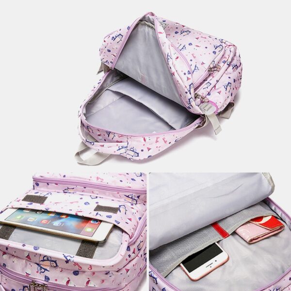 Waterproof Large Capacity Print Nylon Casual Backpack - Image 4