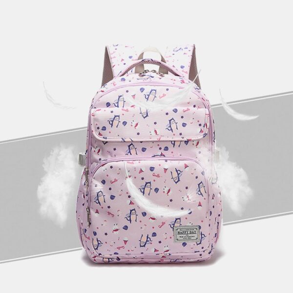 Waterproof Large Capacity Print Nylon Casual Backpack - Image 8