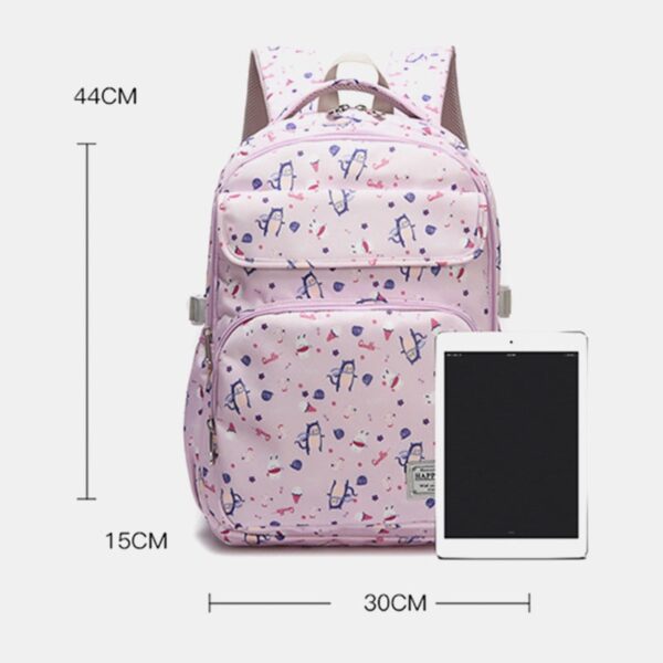 Waterproof Large Capacity Print Nylon Casual Backpack - Image 9