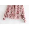 Floral Print Turtleneck Blouse Shirts - Image 4