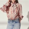 Floral Print Turtleneck Blouse Shirts