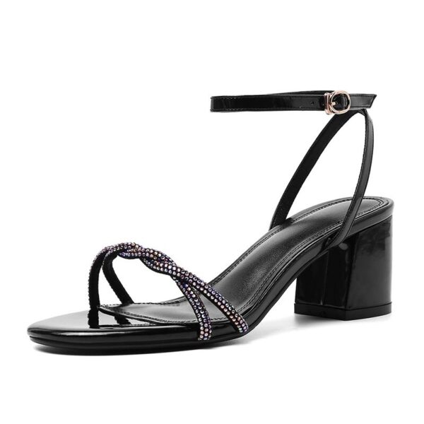 Crystal Buckle Ankle Strap Party Sandals - Image 8