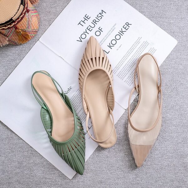 Fashion Pointed Toe Transparent Pvc Sandals - Image 4