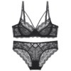 Floral Embroidery Underwear Plus size Bra & Brief Sets