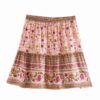 High Elastic Waist rayon A-Line Boho Mini Skirts - Image 2