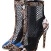 Mesh Boots Summer Pointed Toe High Heel Booties - Image 3
