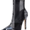 Mesh Boots Summer Pointed Toe High Heel Booties - Image 4