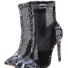 Mesh Boots Summer Pointed Toe High Heel Booties - Image 5