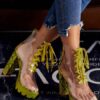 Perspex Boots Clear Heels Lace Up Chunky Heel Round Toe Booties - Image 2