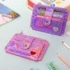 Pu Leather Sequins Slim Credit Card Holder Cash Clip Mini Wallet