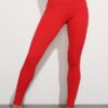 Solid Color High Waist Sports Leggings With Pockets - Image 3