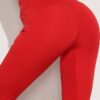 Solid Color High Waist Sports Leggings With Pockets - Image 4