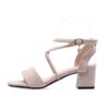 Solid Cross Strap Thick High Heels Sandals - Image 2