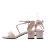 Solid Cross Strap Thick High Heels Sandals - Image 3