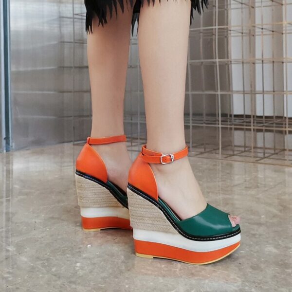 Ankle Strap Buckle High Heels Platform Sandals - Image 8