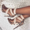 Ankle-Wrap Stilettos - Clear Strap