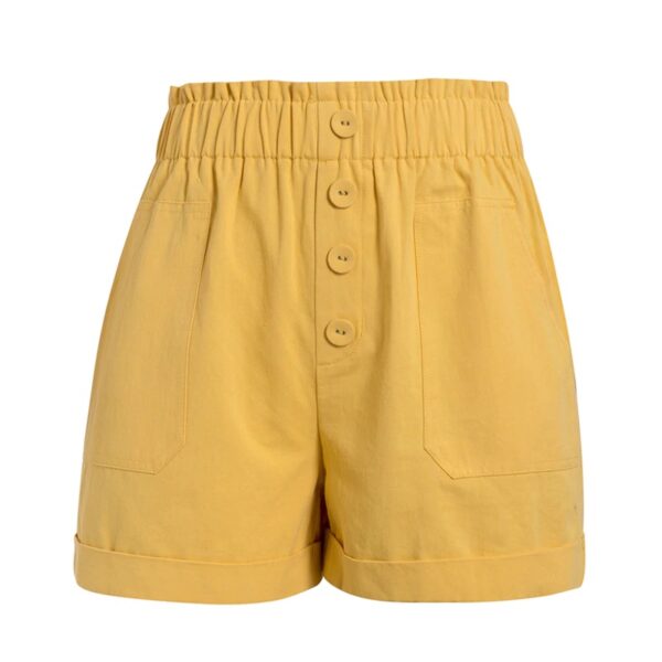 Casual Elastic High Waist Shorts - Image 3