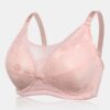Lace Front Buckle Mesh Wireless Cotton Lining Nursing Bra - Image 6