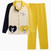 Long Sleeve Lapel Button-Down Cotton Soft Pajama Set