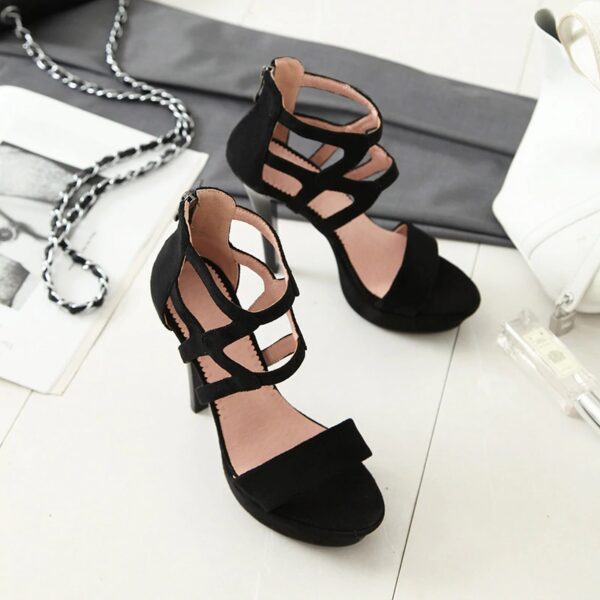 Platform Open Toe High Heeled Sandals - Image 4