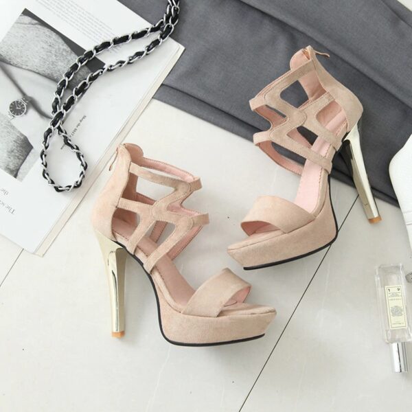 Platform Open Toe High Heeled Sandals - Image 8