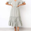 Ruffles Short Sleeves Cotton Maxi Dresses - Image 3