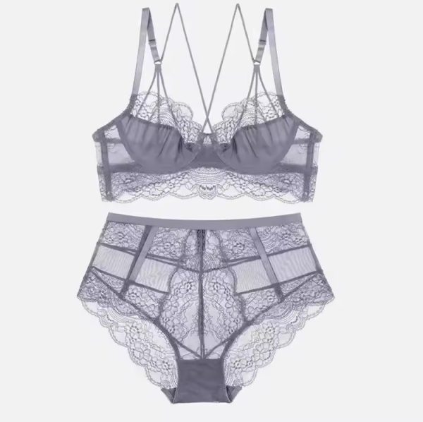 See Through Underwear Lace Lingerie Thin Bra Brief Set - Image 3