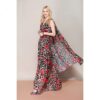 Sexy Floral Leopard Print Shawl Maxi Dress - Image 2