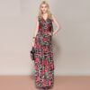 Sexy Floral Leopard Print Shawl Maxi Dress - Image 3