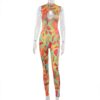Sleeveless Hole Sexy Print Bodycon Jumpsuit - Image 4