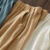 Casual Elastic Waist Loose Solid Color Pant - Image 8