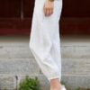 Casual Elastic Waist Loose Solid Color Pant - Image 3