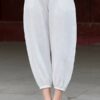 Casual Elastic Waist Loose Solid Color Pant - Image 4