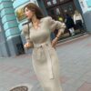 Elegant Sexy V-neck Lace Up Sweater Dress - Image 2