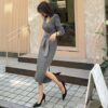 Elegant Sexy V-neck Lace Up Sweater Dress - Image 4