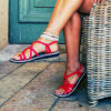 Flat Turquoise-Braided Sandals with Accents - Image 4