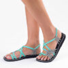 Flat Turquoise-Braided Sandals with Accents - Image 7