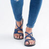 Flat Turquoise-Braided Sandals with Accents - Image 9