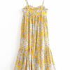 Floral Print Spaghetti Strap Beach Knee Length Dress - Image 3