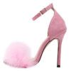High Heels with Feather - Open Toe - Image 3