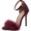 High Heels with Feather - Open Toe - Image 6