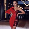 Casual Sequins One Shoulder Celebrity Party Bodycon Dresses - Image 2