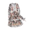Sexy Deep V-Neck  Boho Embroidery Lace Patchwork Mini Dress - Image 7