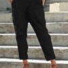 Side Pockets Casual Belt Harem Pants Irregular Loose Trousers - Image 4