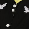 Turndown Collar Buttons Layered Short Sleeves Butterfly Color Block Swing Dress - Image 5