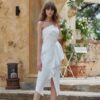 Fashion Sexy Strapless Cascading Ruffle Party Dress