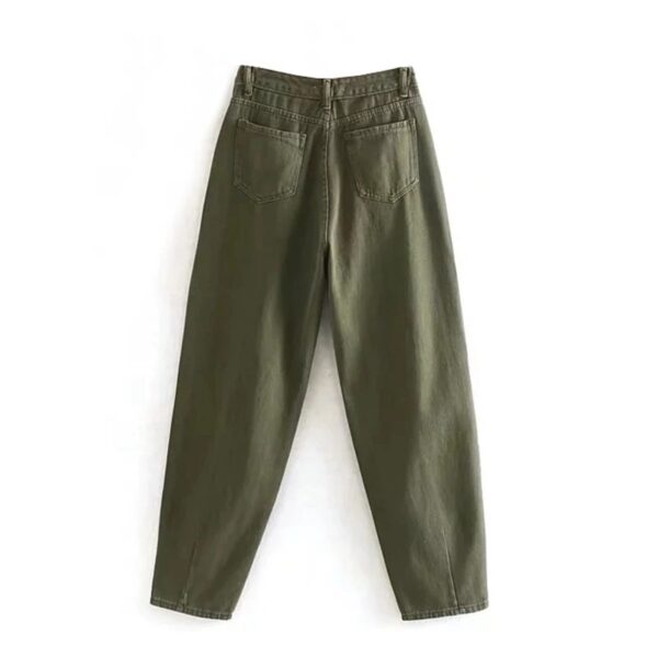 High Waist Loose Pockets Boyfriend Pants - Image 2